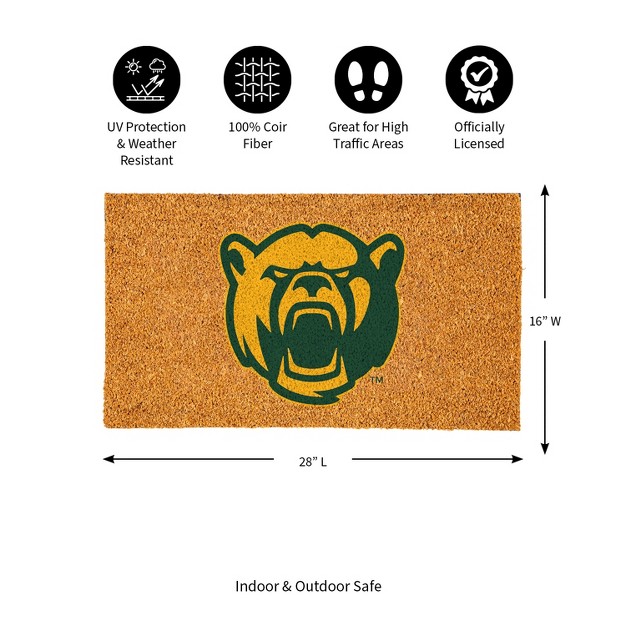 Evergreenncaabaylor Bears Logo Natural Coir 28 X 16 Inches Indoor Outdoor Doormat