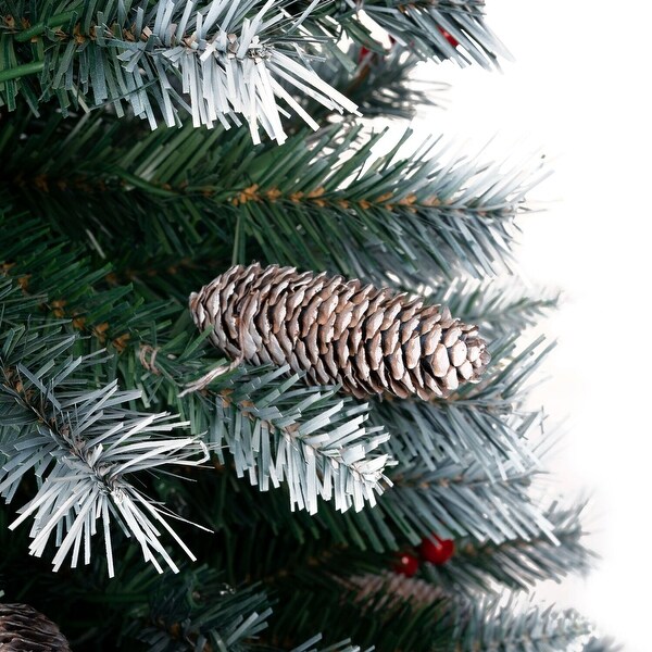 Vancouver Artificial Christmas Tree，Prelit Christmas Tree，PreDecorated Spruce Christmas Trees with Tips and Lights