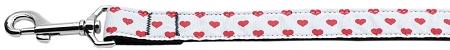 White and Red Dotty Hearts Nylon Leash