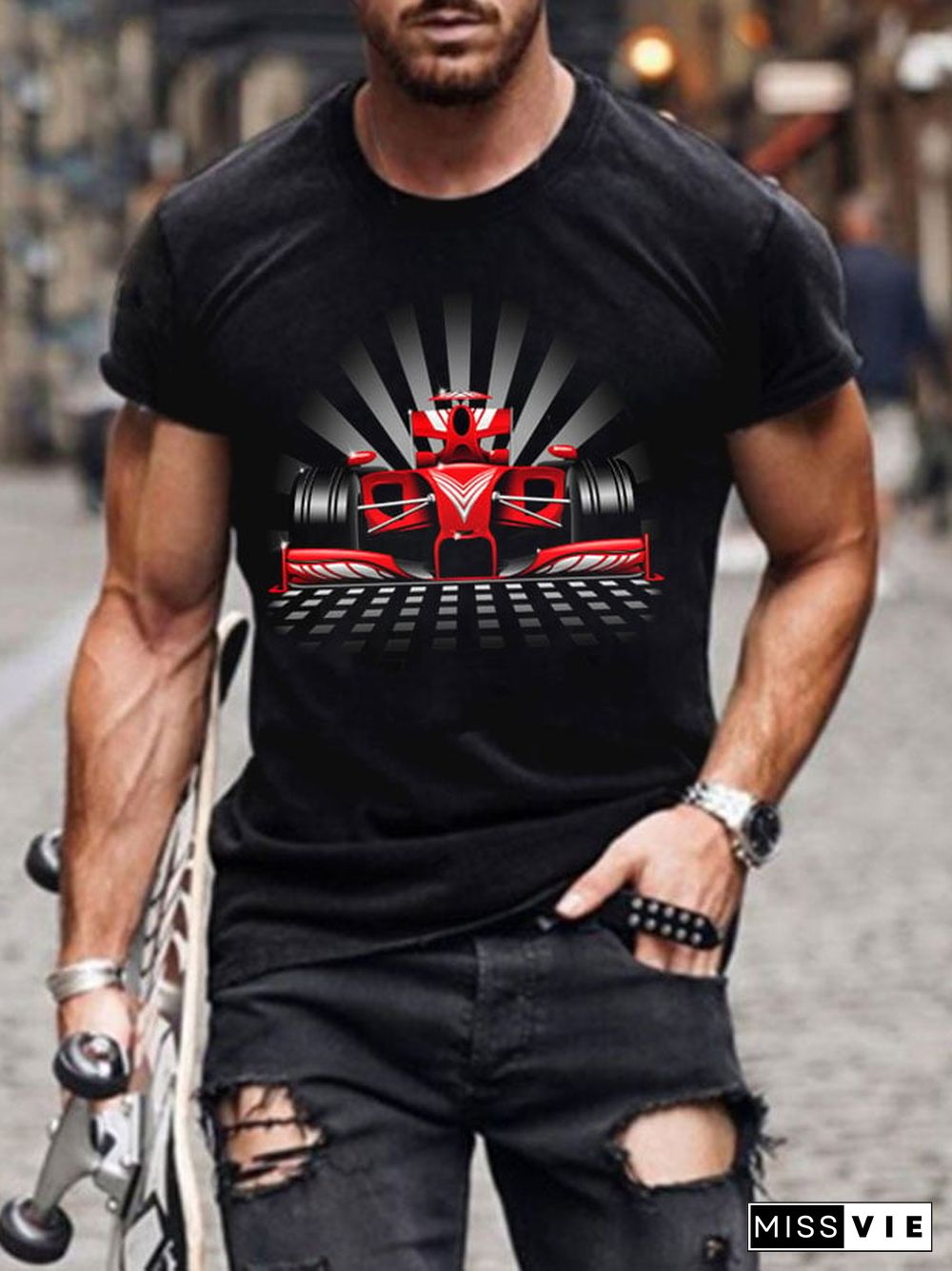 Men's Racing Print Short Sleeve T-Shirt