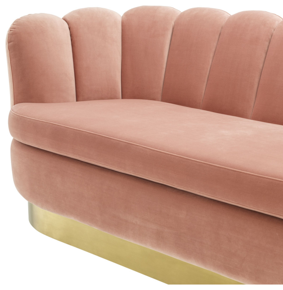 Blush Velvet Scalloped Sofa  Eichholtz Mirage   Contemporary   Sofas   by Oroa   Distinctive Furniture  Houzz