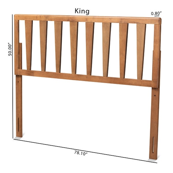 Duncan Contemporary Ash Walnut Finished Wood Headboard - - 32969788