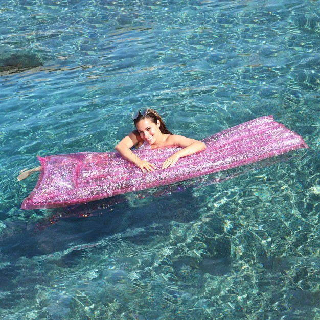 Inflatable Pink Glitter Swimming Pool Lounge