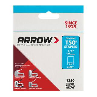 Arrow T50 12 in. Leg x 38 in. Crown Galvanized Steel Staples (1250-Pack) 508