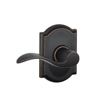 Schlage Accent Aged Bronze Passage HallCloset Door Handle with Camelot Trim F10 V ACC 716 CAM