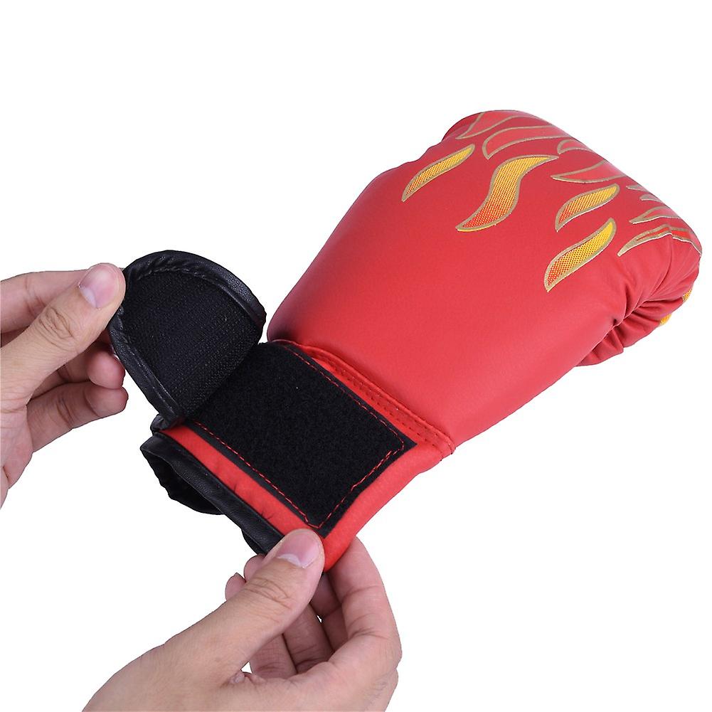 Child Boxing Fighting Muay Thai Sparring Punching Kickboxing Grappling Sandbag Gloves Red