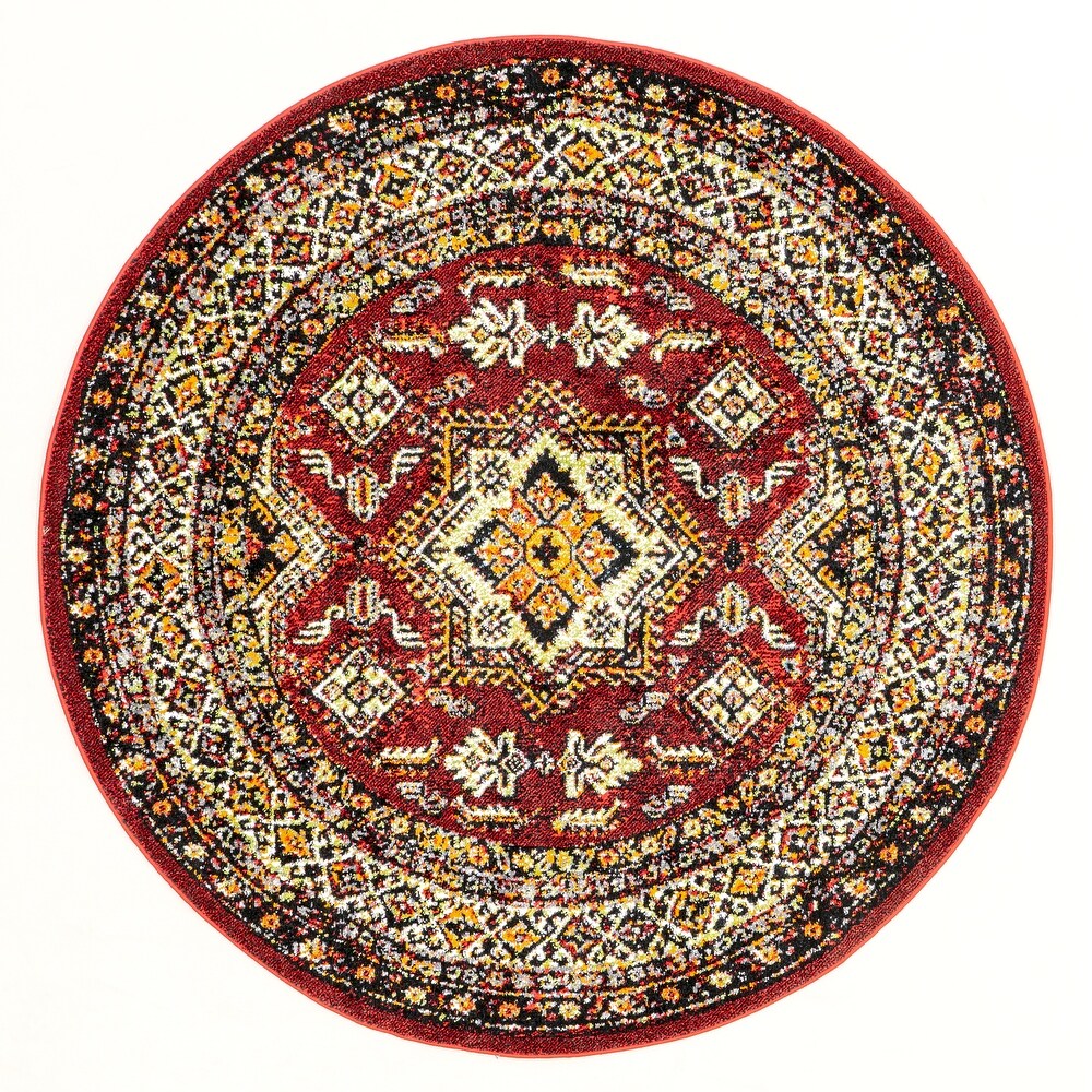 Brooklyn Rug Co Traditional Indoor/ Outdoor Medieval Herald border Area Rug