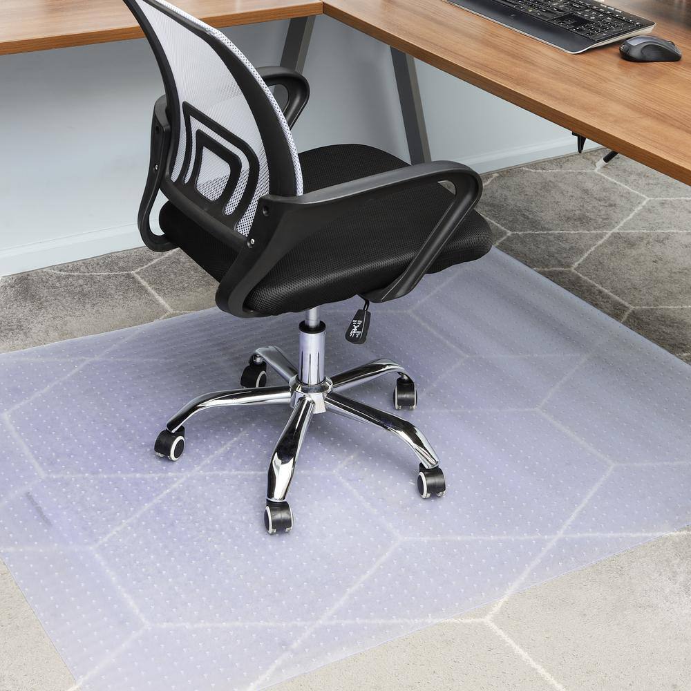 Mind Reader 9-to-5 Collection Office Chair Mat with Spikes for Low Pile Carpet 60 x 46 PVC Clear LOFFCREC-CLR