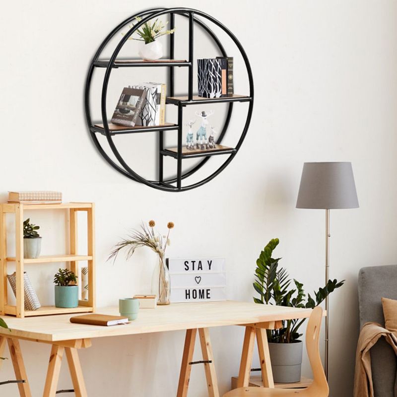 Hivago Hanging Storage Shelf Circular Wall-Mounted 4-Tier Rack