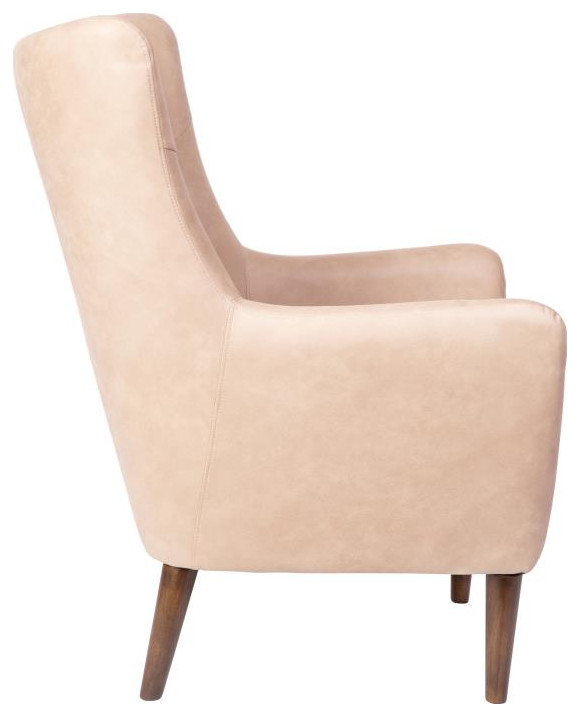 Light Brown Wingback Accent Chair   Midcentury   Armchairs And Accent Chairs   by PARMA HOME  Houzz