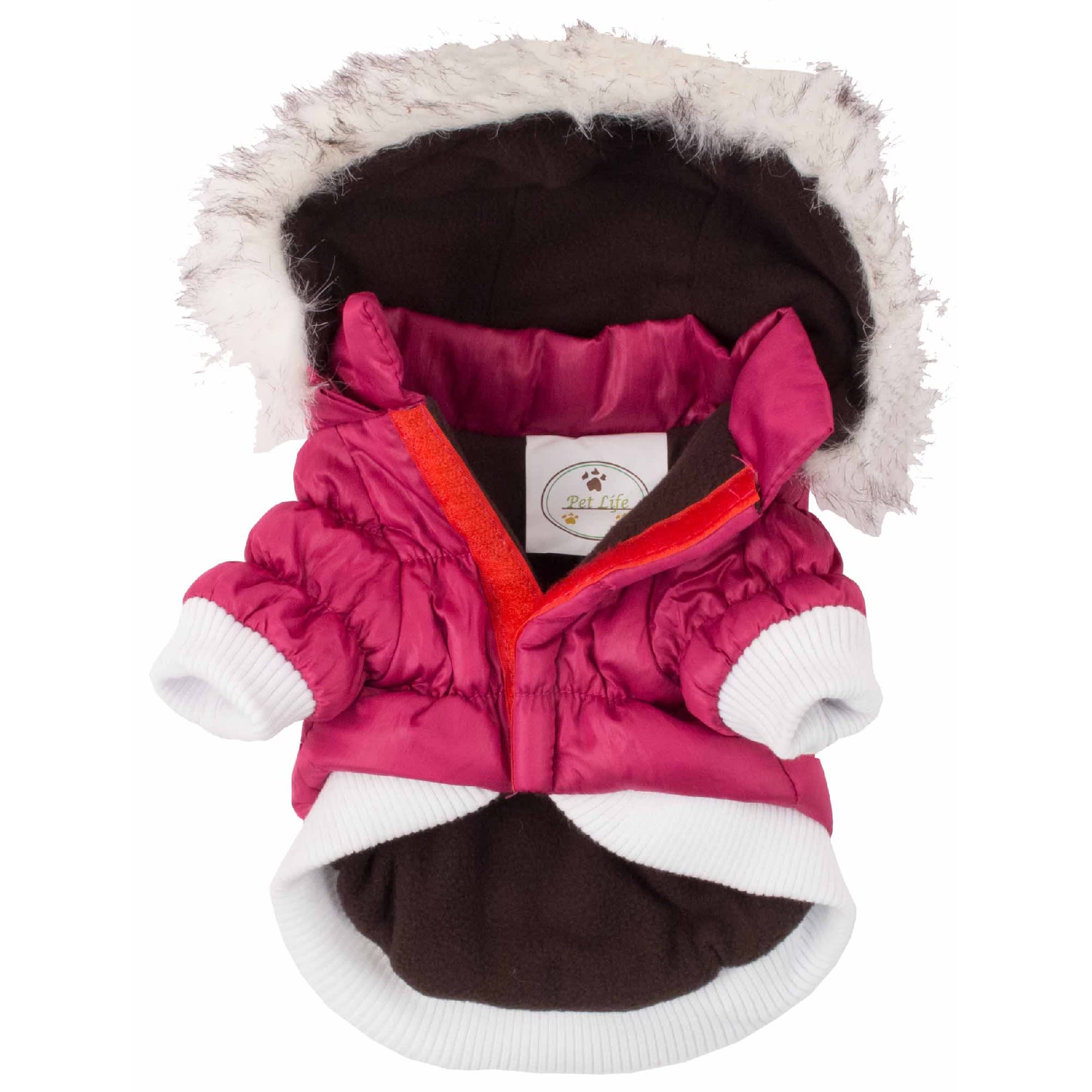 Pet Life Metallic Pink Dog Parka， Small