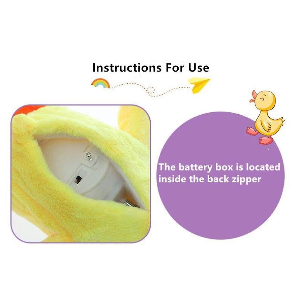 Talking Singing Walking Duck Toy Electronic Plush Toy Stuffed Animal Interactive Birthday Gift For Kids Boys Girls Yellow