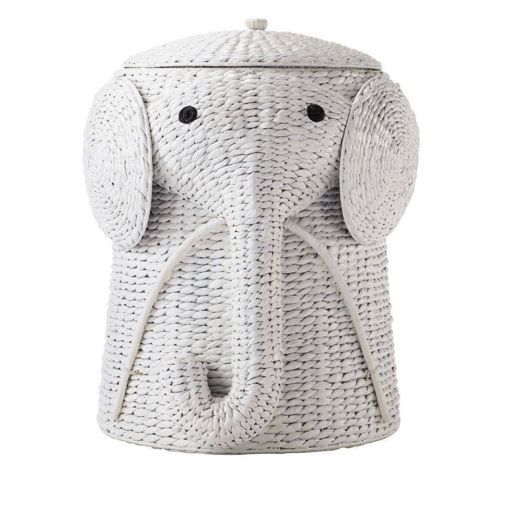 Home Decorators Collection Elephant White Woven Basket with Lid (16