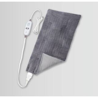 CALMING HEAT 13.78 in. W x 25.59 in. D Weighted Massaging Heating Pad Ultra DLX Gray CWT03106