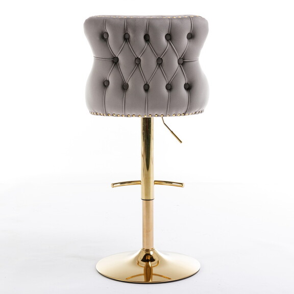 Seat Wide19.3 inches Golden Swivel Velvet Barstool...