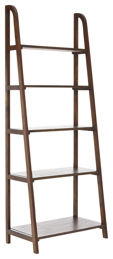 Cloe 5 Tier Etagere/ Bookcase Dark Teak   Transitional   Bookcases   by Peachtree Fine Furniture  Houzz