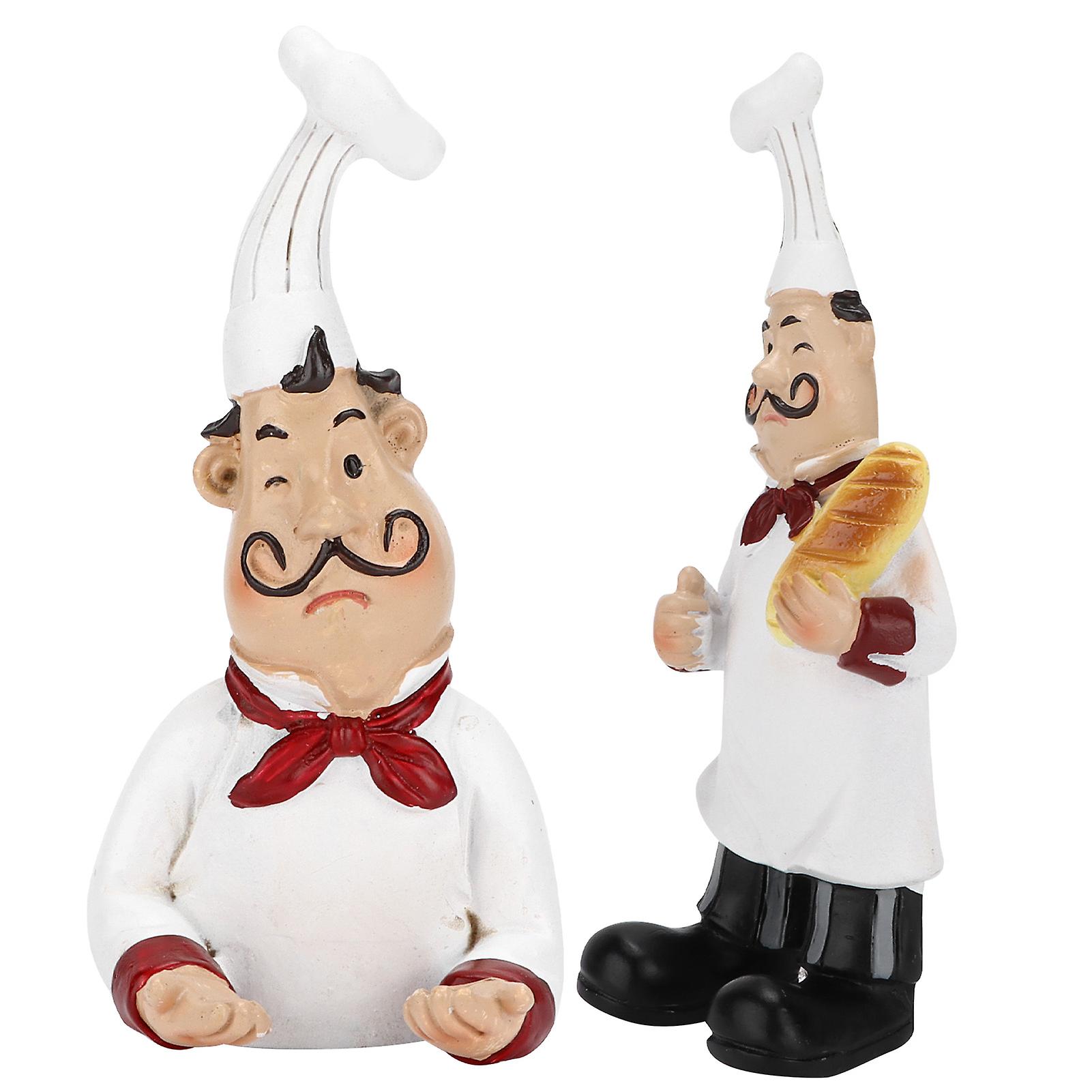 2pcs Wall Hooks Adhesive Chef Figurines Wall Mount Kitchen Appliances Hanger For Decoration Hanging Gift