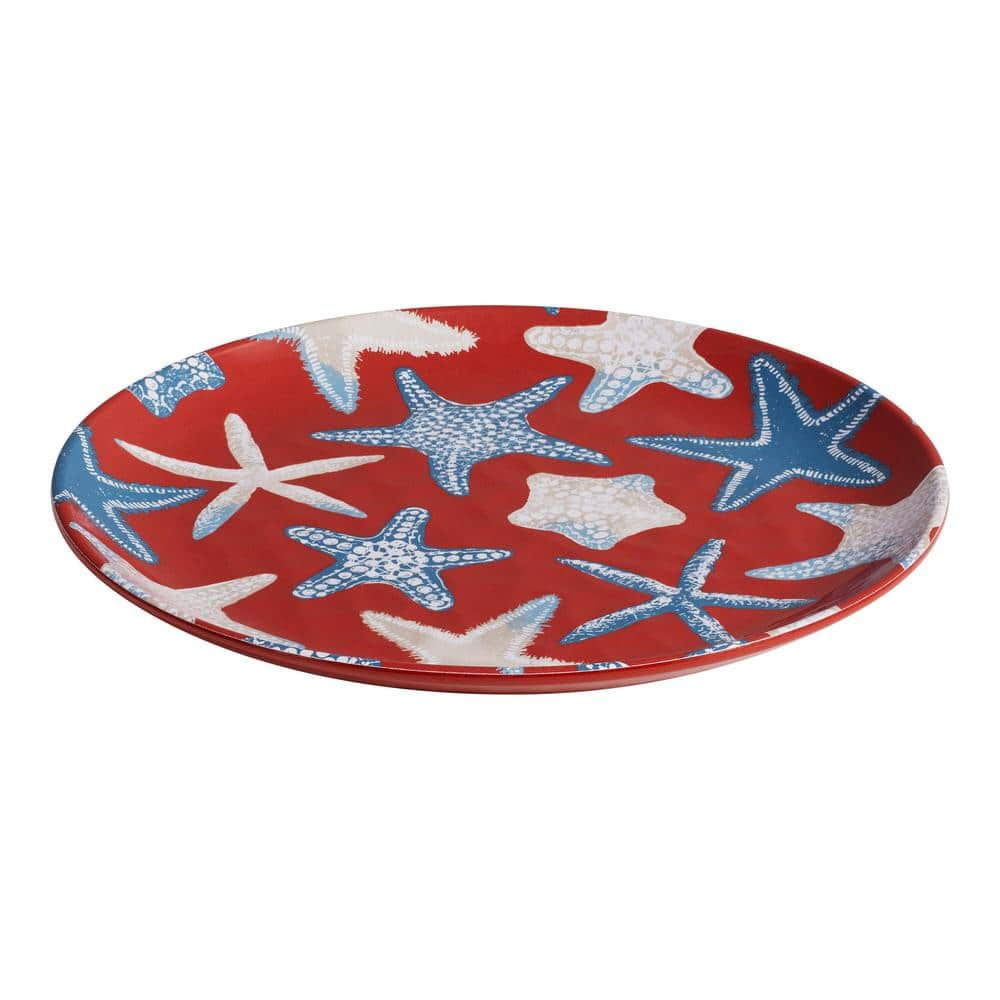 StyleWell Taryn Melamine Accent Plates in Chili Red Starfish (Set of 6) NN0479STA