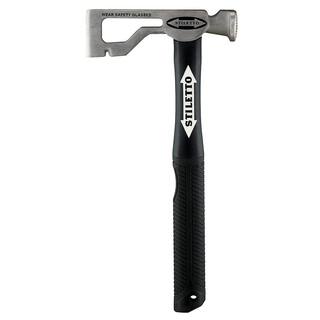 Stiletto 15 oz. TiBone 3 Smooth Face Hammer with 18 in. Curved Handle and 9 oz. Drywall Axe Fiberglass Hammer with 13 in. Handle TB3SC-DRYAXE9-F