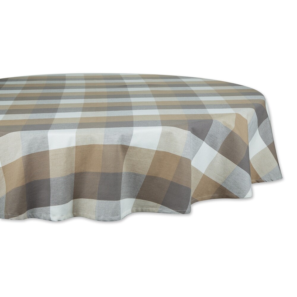 DII Tri Color Check Tablecloth 70 Round