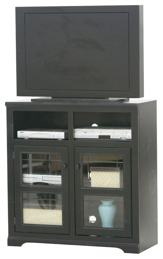 Eagle Furniture Tall Savannah Plain Glass Door 39 quotWide TV Console   Transitional   Entertainment Centers And Tv Stands   by Eagle Furniture  Houzz