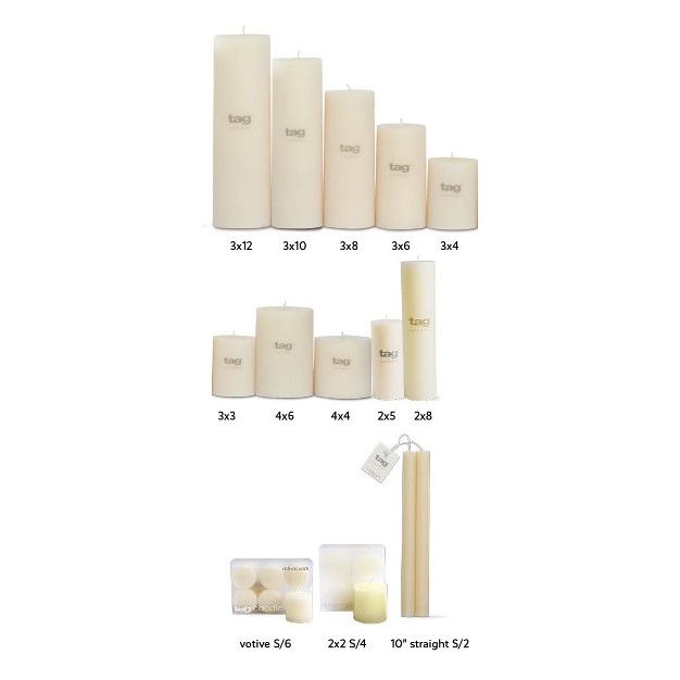 Tagltd Chapel Mini Pillar 2x2 White Candles Set Of 4 Unscented Paraffin Wax Drip free Long Burning 12 Hours For Home Decor Wedding Parties