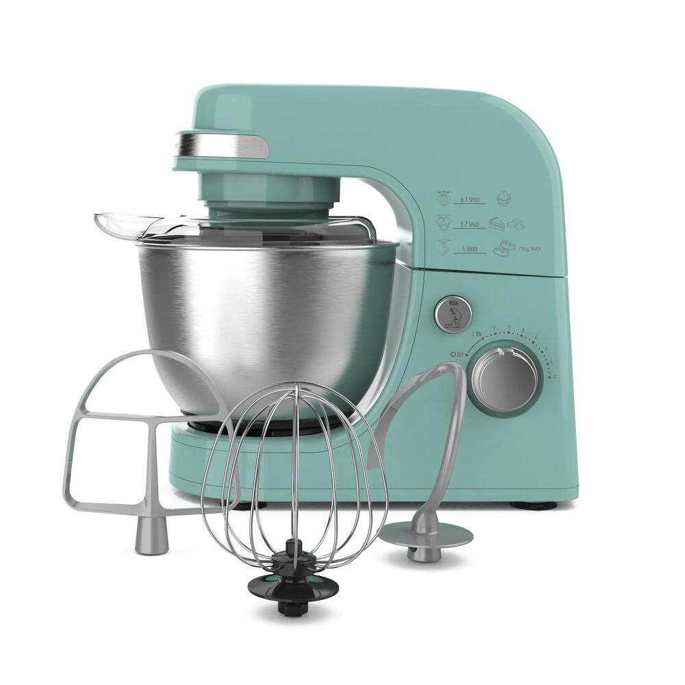 Hamilton Beach 4 Quart 7-Speed Aqua Stand Mixer with Tilt Head 63387