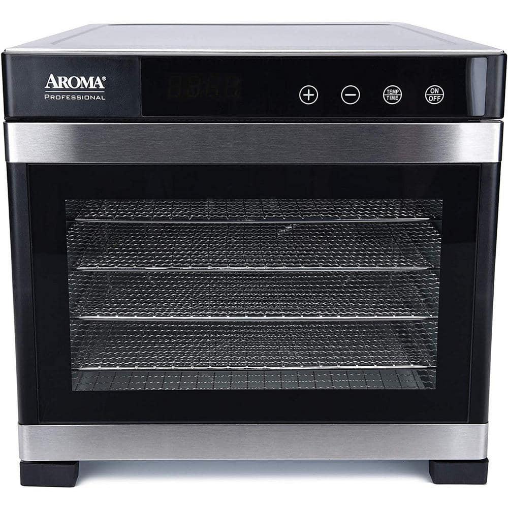 AROMA 6Tray Black Electric Food Dehydrator with Glass Door