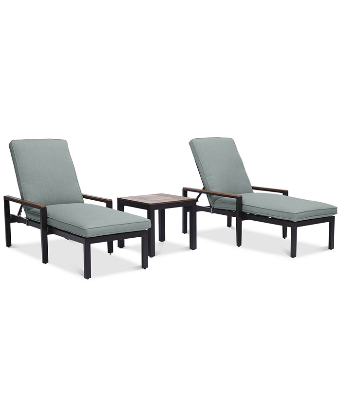 Agio CLOSEOUT! Stockholm Outdoor 3-Pc. Chaise Set (2 Chaise Lounge and End Table) with outdoor Cushions