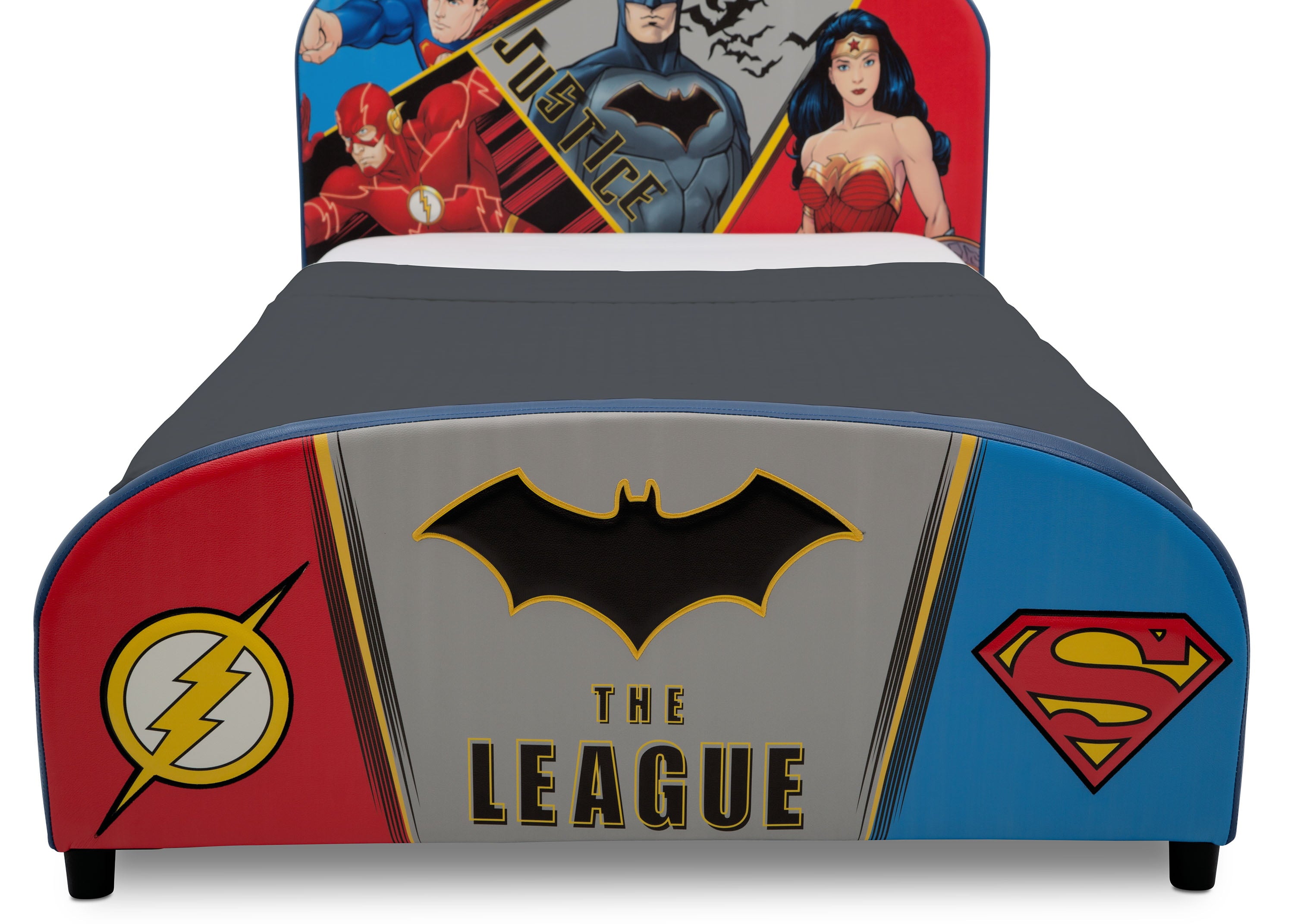 Delta Children DC Comics Justice League Upholstered Bed, Twin, Blue