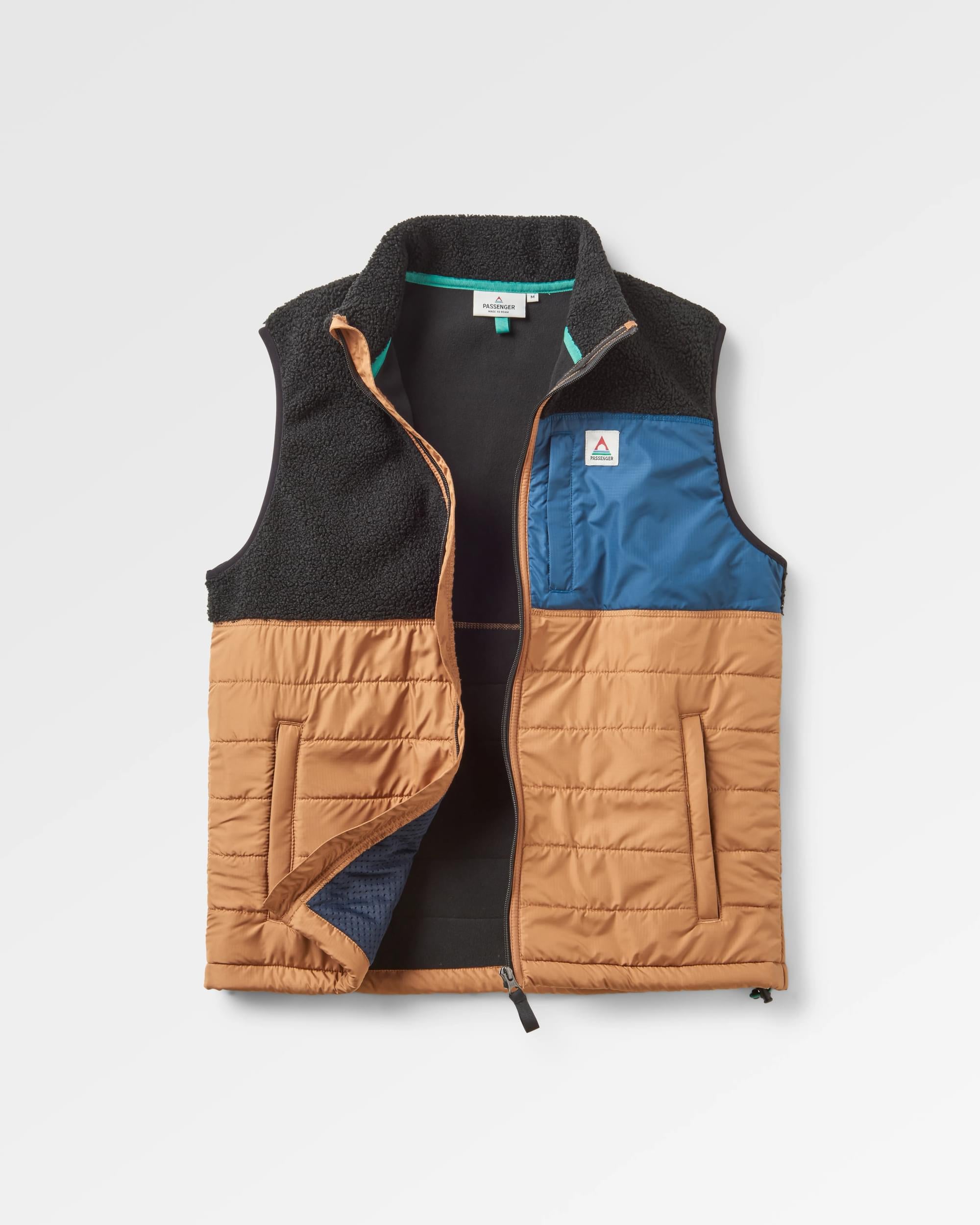 Born Explorer Recycled Polar-Lined Sherpa Vest - Black