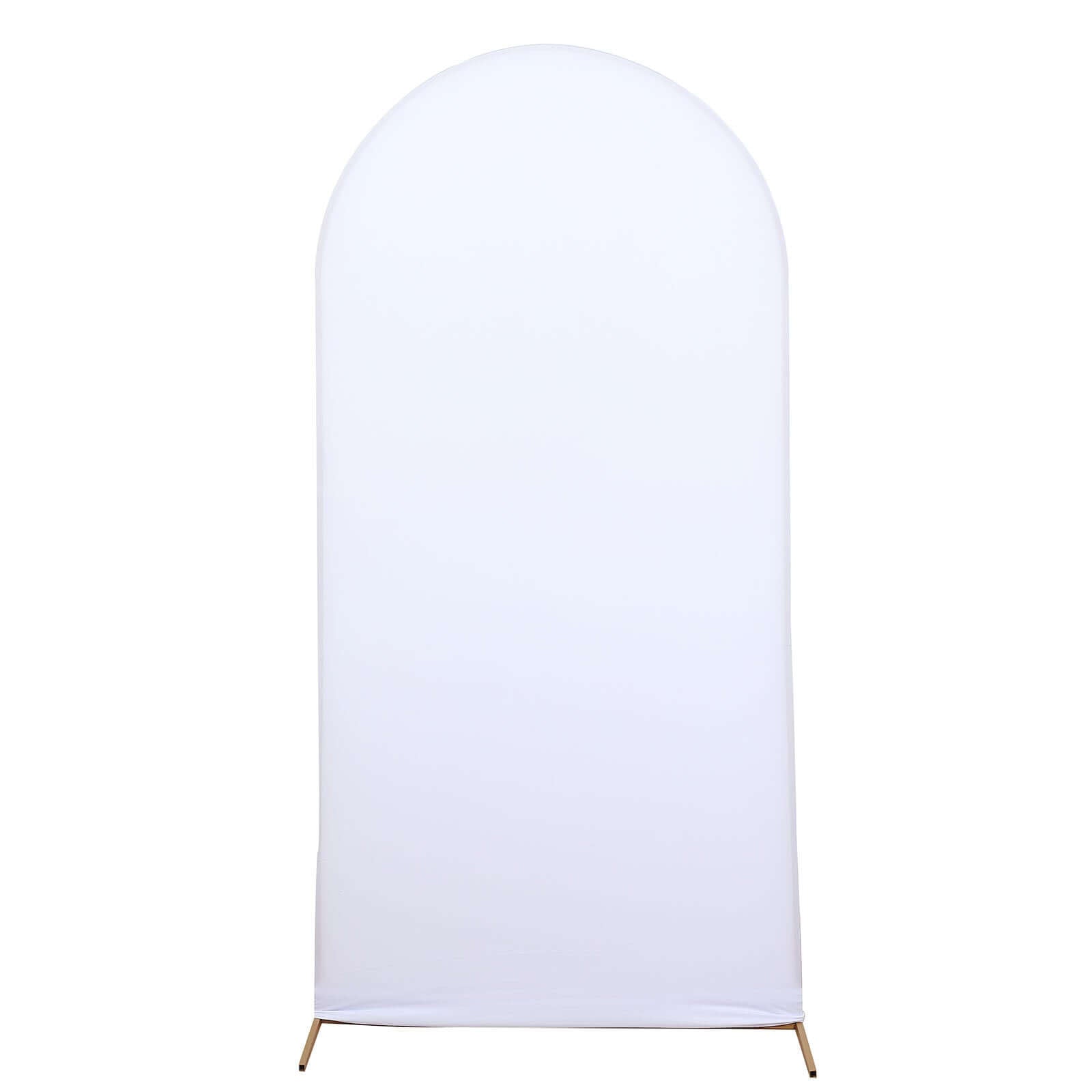 Matte White Spandex Fitted Wedding Arch Cover For Round Top Chiara Backdrop Stand 7ft