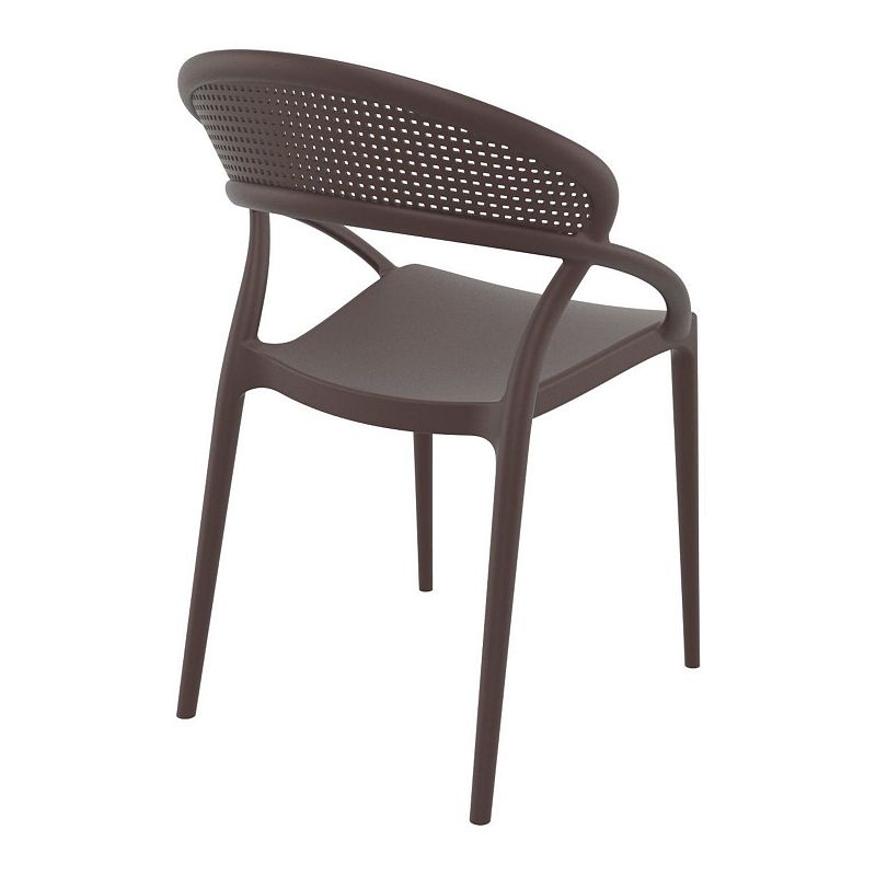 32.25 Brown Mesh Outdoor Patio Round Dining Chair