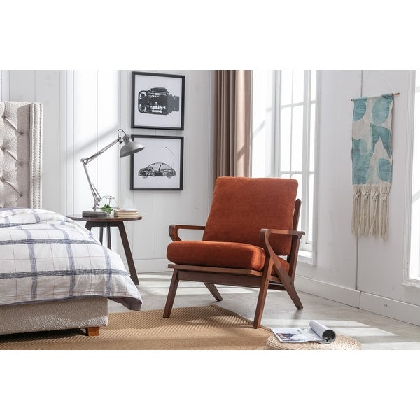 Upholstered Accent Lounge Leisure Chair with Solid Wood Frame