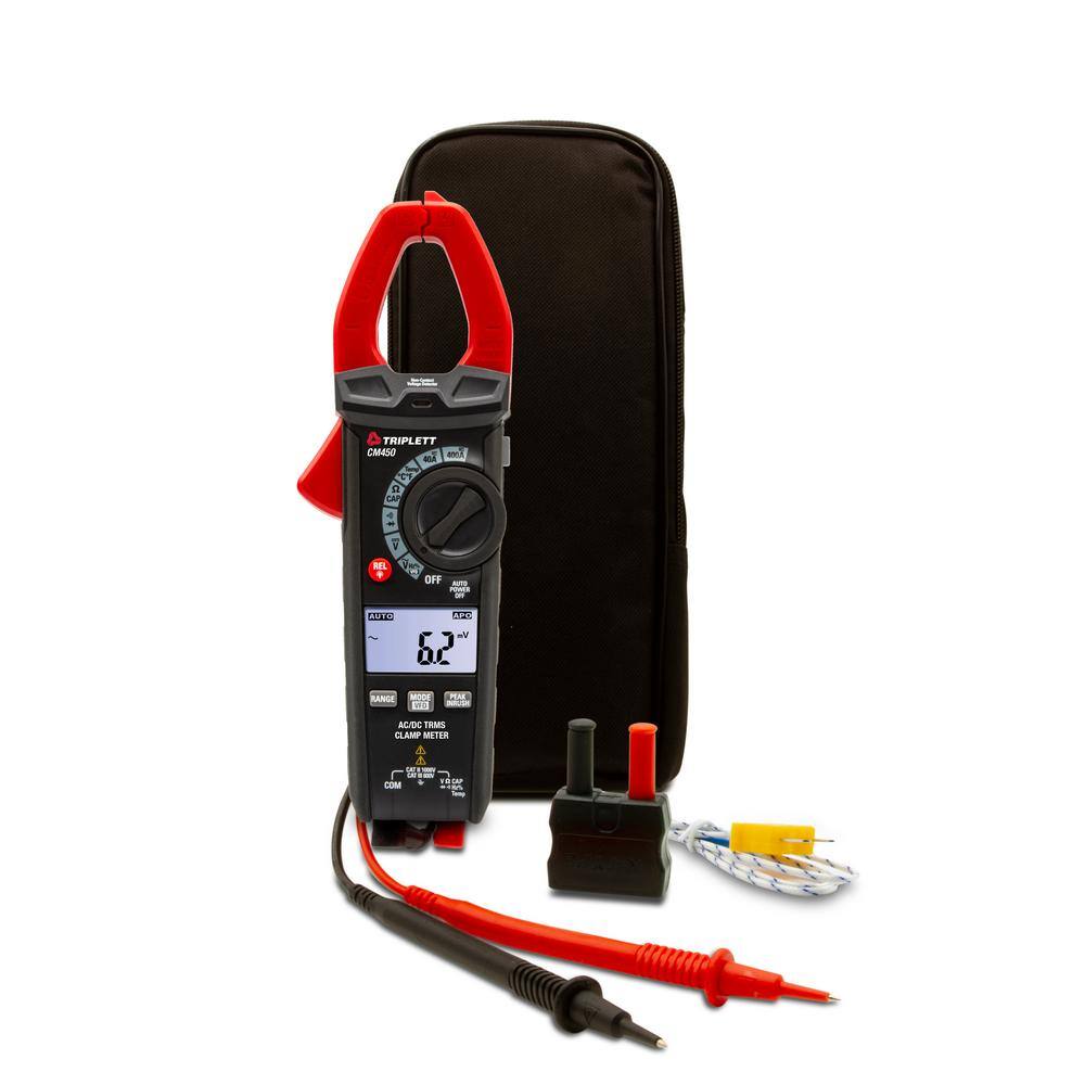 TRIPLETT 400 Amp True RMS ACDC Clamp Meter CM450