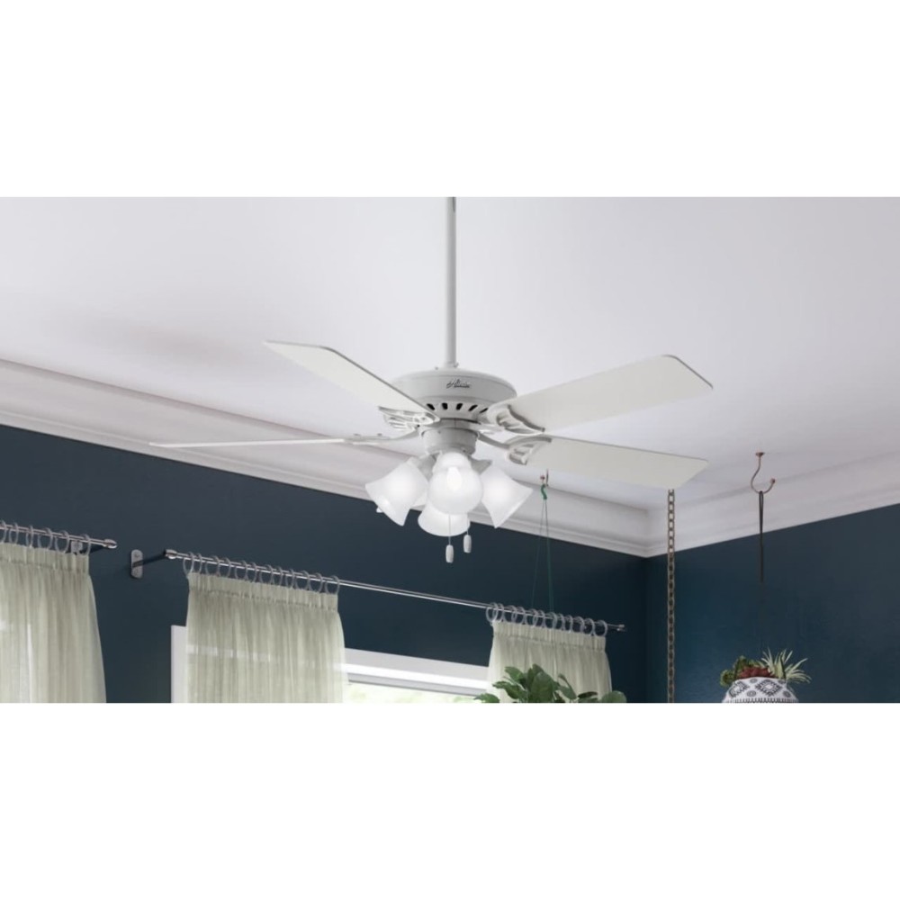 Hunter Studio Series Ceiling Fan 52 White White/Bleached Oak