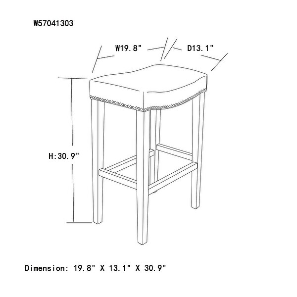 Leather Barstool， 30 inch Seater height Barstools， Set of 2