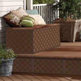 Barrette Outdoor Living 4 ft. x 8 ft. Brazilian Walnut Privacy Diamond Vinyl Lattice - Framed 73004142