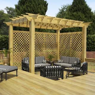 8 ft. x 4 ft. Pressure Treated Wood Pine Garden Lattice 106026