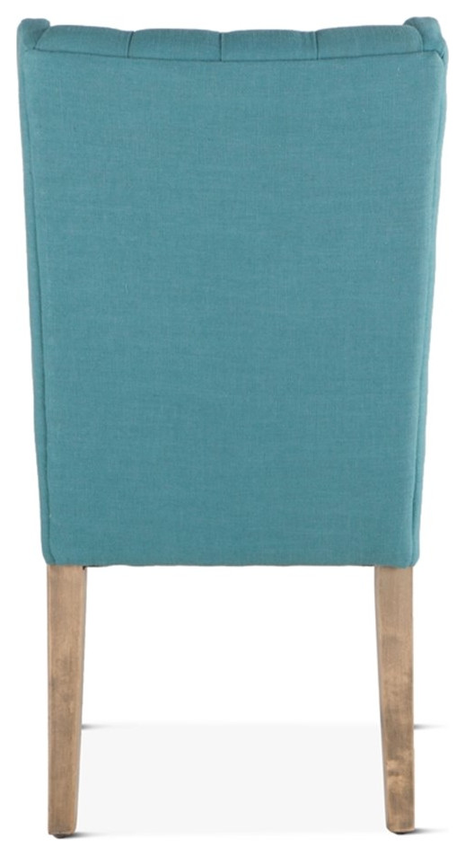 World Interiors Chloe 19.5 quotLinen Fabric Dining Chairs in Teal Blue (Set of 2)   Contemporary   Dining Chairs   by Homesquare  Houzz