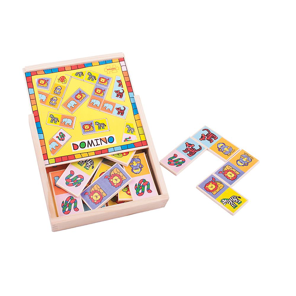 Bigjigs Toys Traditional Wooden Animal Dominoes Game Play Set