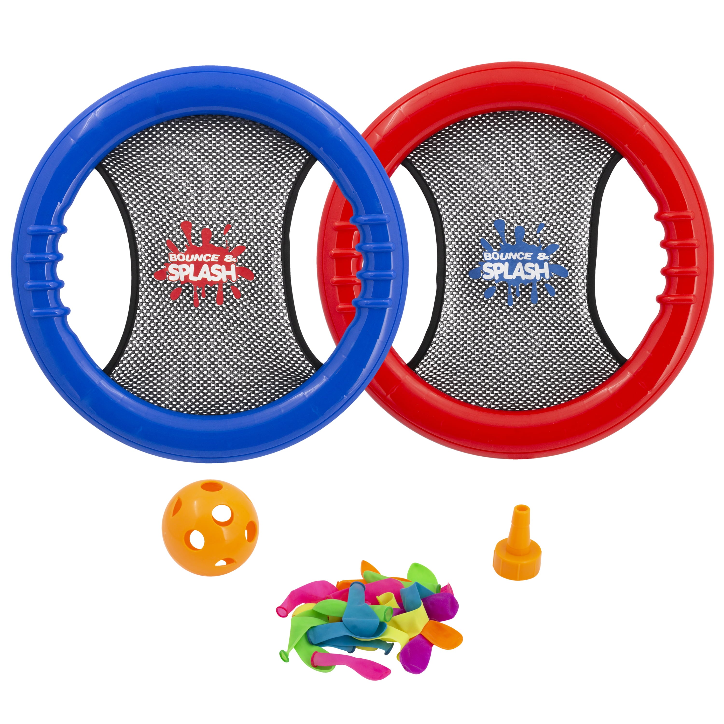 Play Day Bounce & Splash Wet or Dry Outdoor Water Balloons & Paddle Ball Game Set, Ages 3+