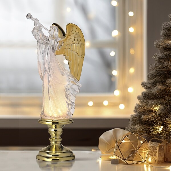 14Led Acrylic Angel On Pedestal