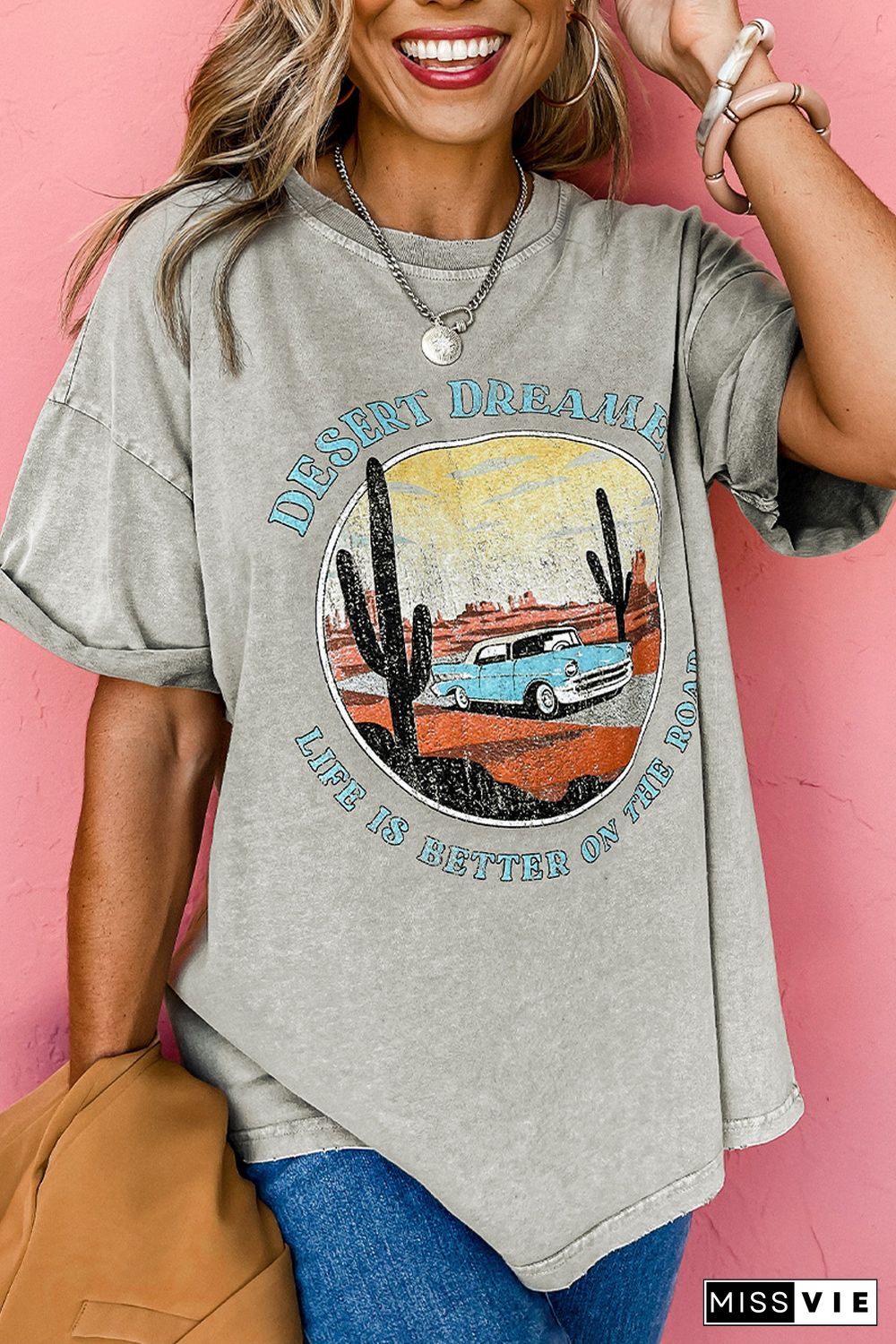 Gray Desert Dreamer Mineral Wash Graphic Tee