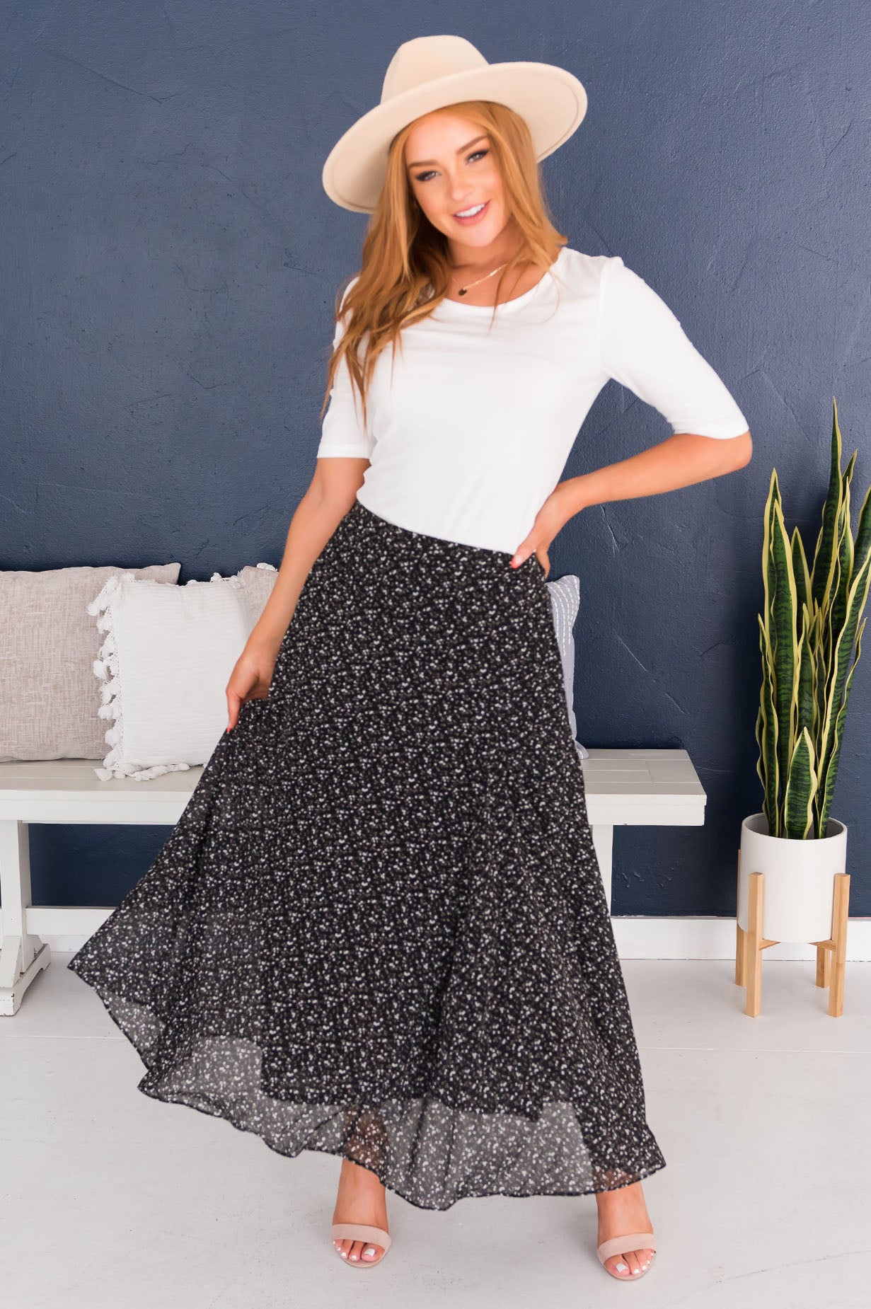 Walking In Faith Modest Floral Skirt