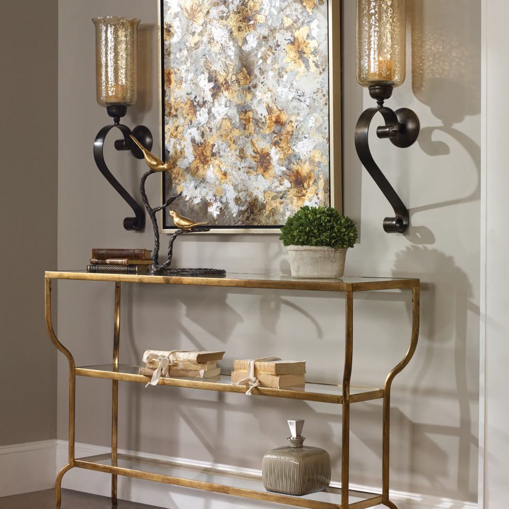 Uttermost Deline Gold Console Table   Contemporary   Console Tables   by HedgeApple  Houzz