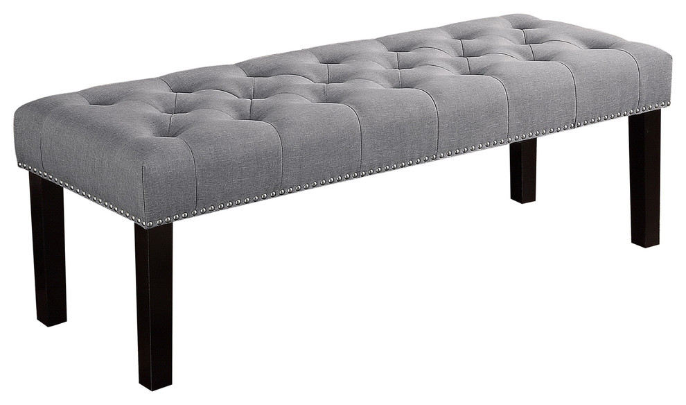 Ercole Upholstered Tufted Bench   Transitional   Upholstered Benches   by Mulhouse Furniture  Houzz