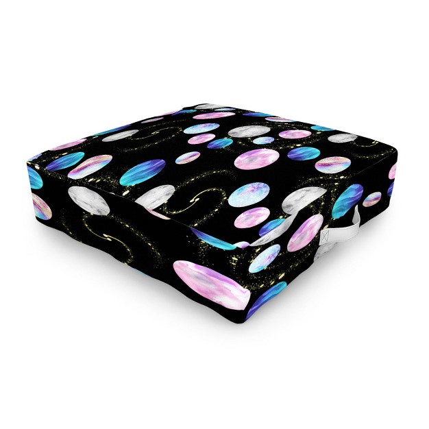 Retrografika Outer Space Planets Galaxies Outdoor Floor Cushion Deny Designs