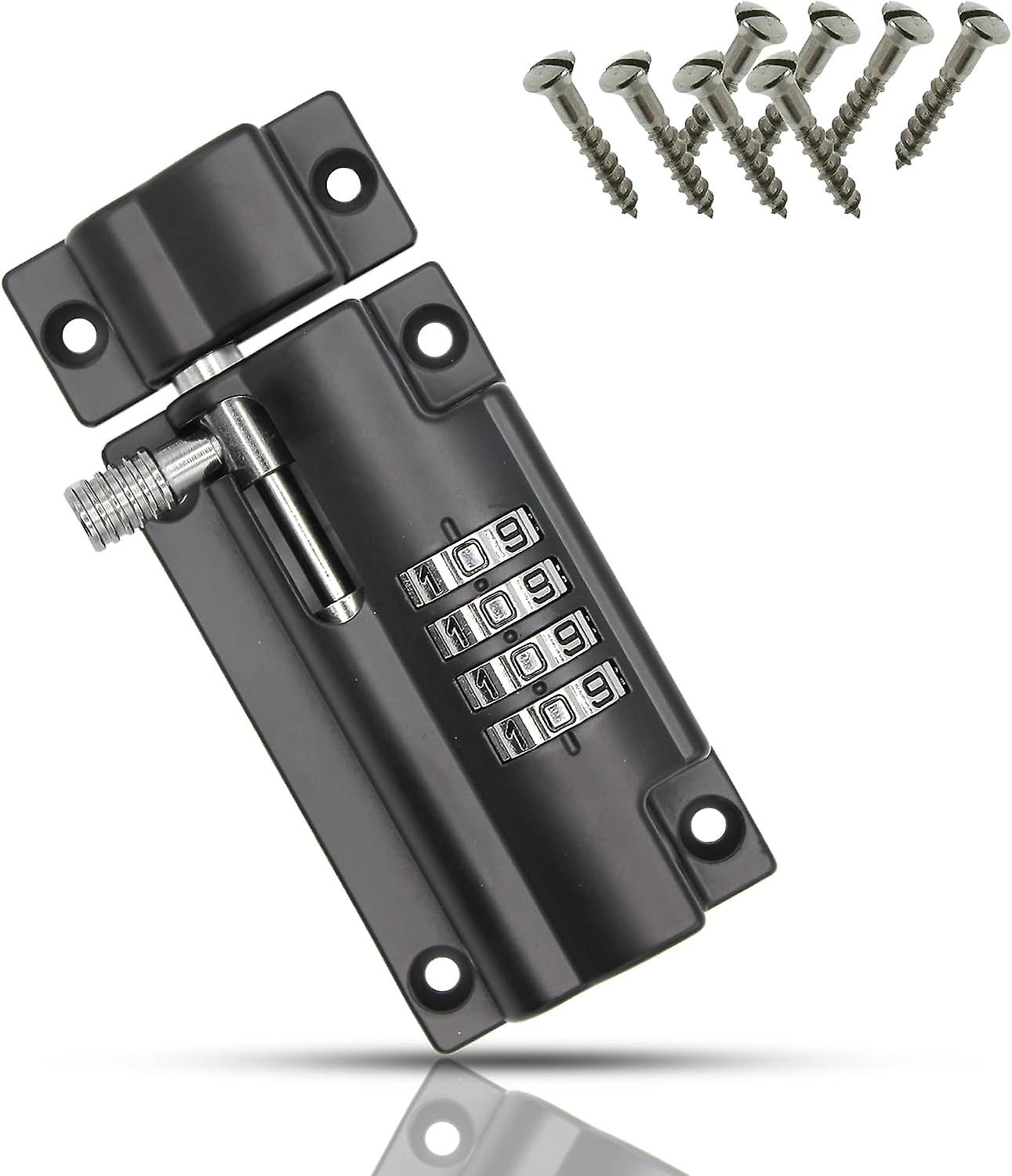 Code Latch Lock - 4-digit Combination - Right/left Reversible Mounting - Tamper-proof Fasteners - Black Color