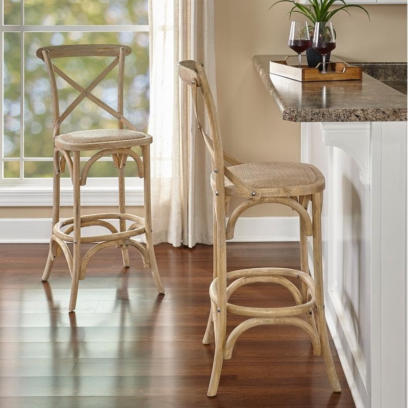 Delilah Rustic Cross Back Bar Stool